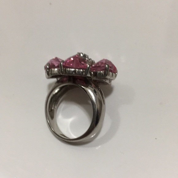 Blush jeweled flower sterling silver ring - Picture 4 of 5